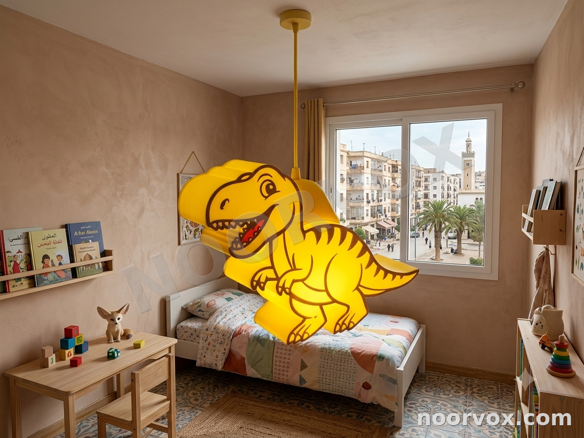 Lustre Suspension Dinosaure T-Rex Jaune pour Chambre Enfant