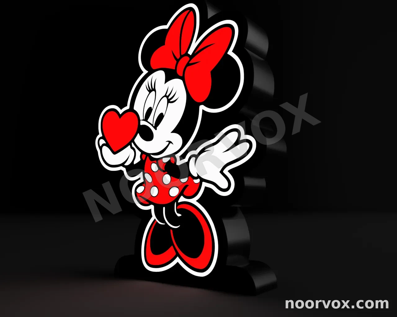 Lampe de Chevet Enfant Minnie Mouse avec Cœur Rose