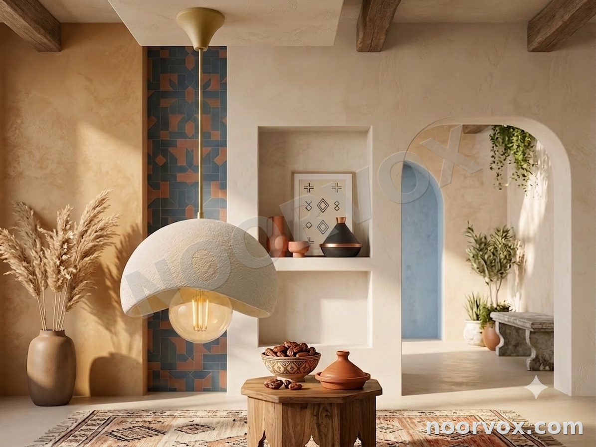 Lustre Dôme Texturé en Terre Cuite - Esprit Maghrébin