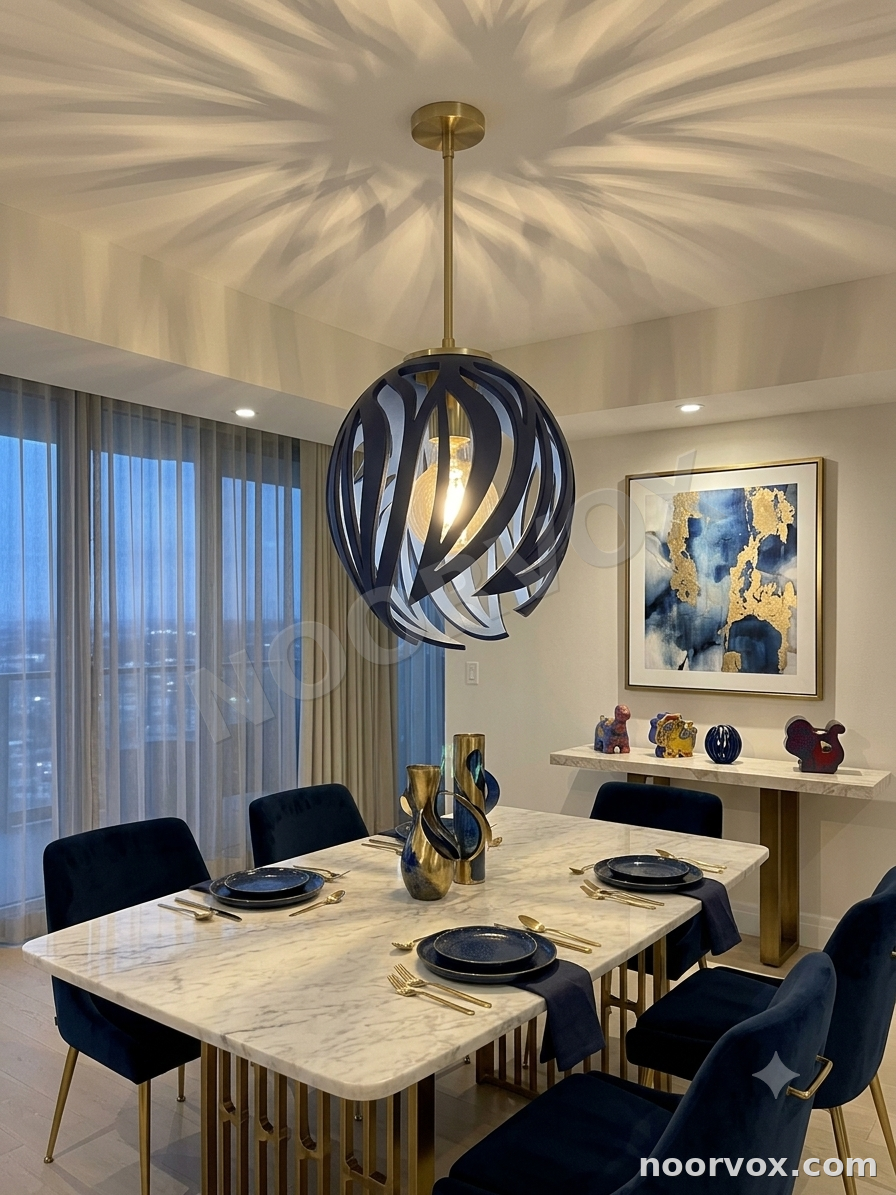 Lustre Sphérique Contemporain à Motifs - Luxe Moderne
